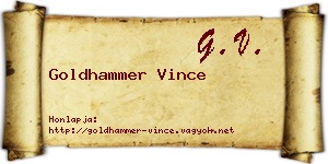 Goldhammer Vince névjegykártya